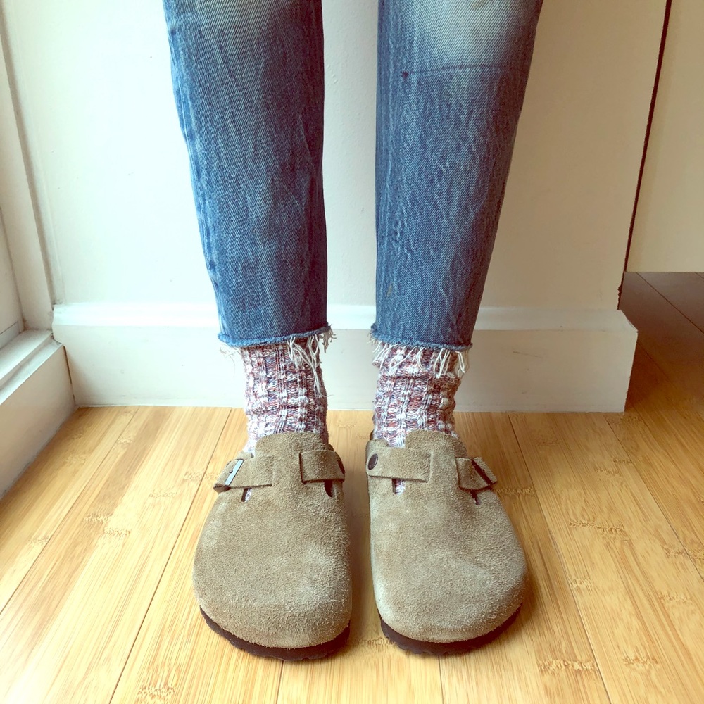 NIB Birkenstock Boston Clog in Taupe - Size 38